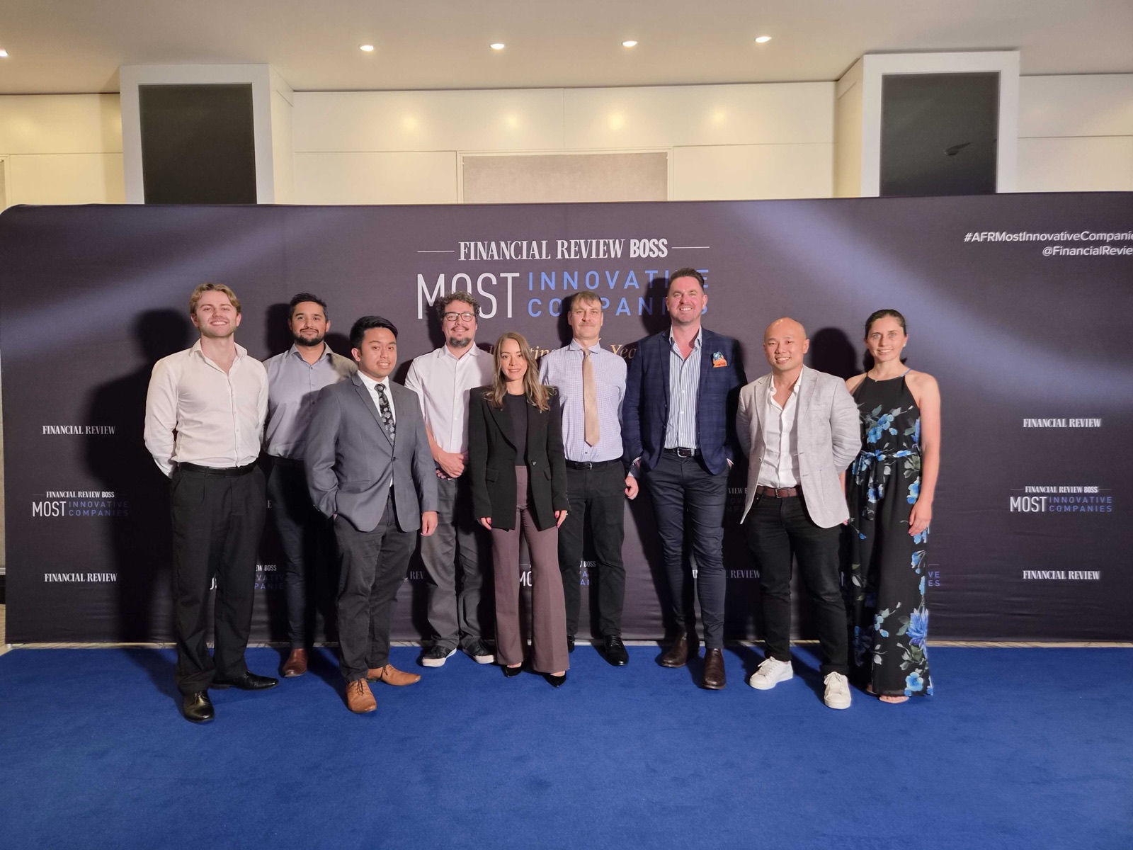 The Xephyr team in front of the Financial Review BOSS Most Innovative Companies backdrop at the 2026 awards dinner